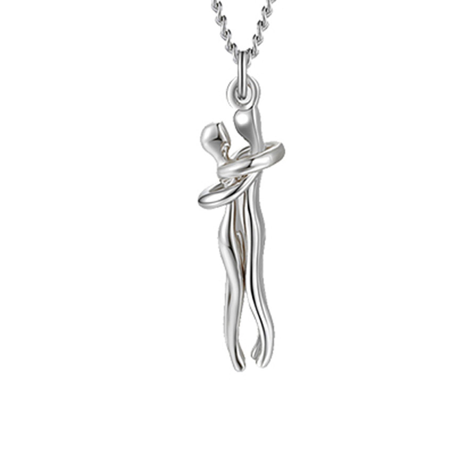 Amorital two-tone hug pendant necklace symbolizing love, unity, and connection — meaningful jewelry gift for her